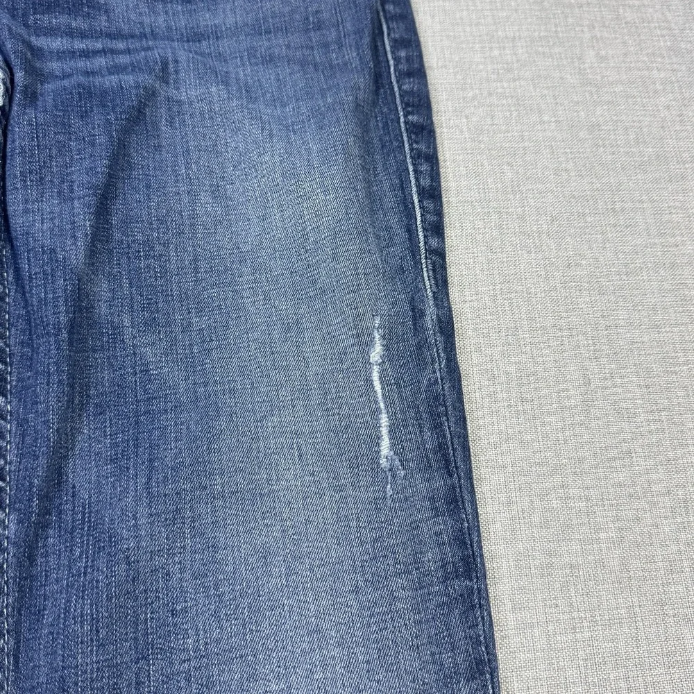 True Religion Jeans Mens 32x34 Skinny Blue Medium Wash Distressed Pockets